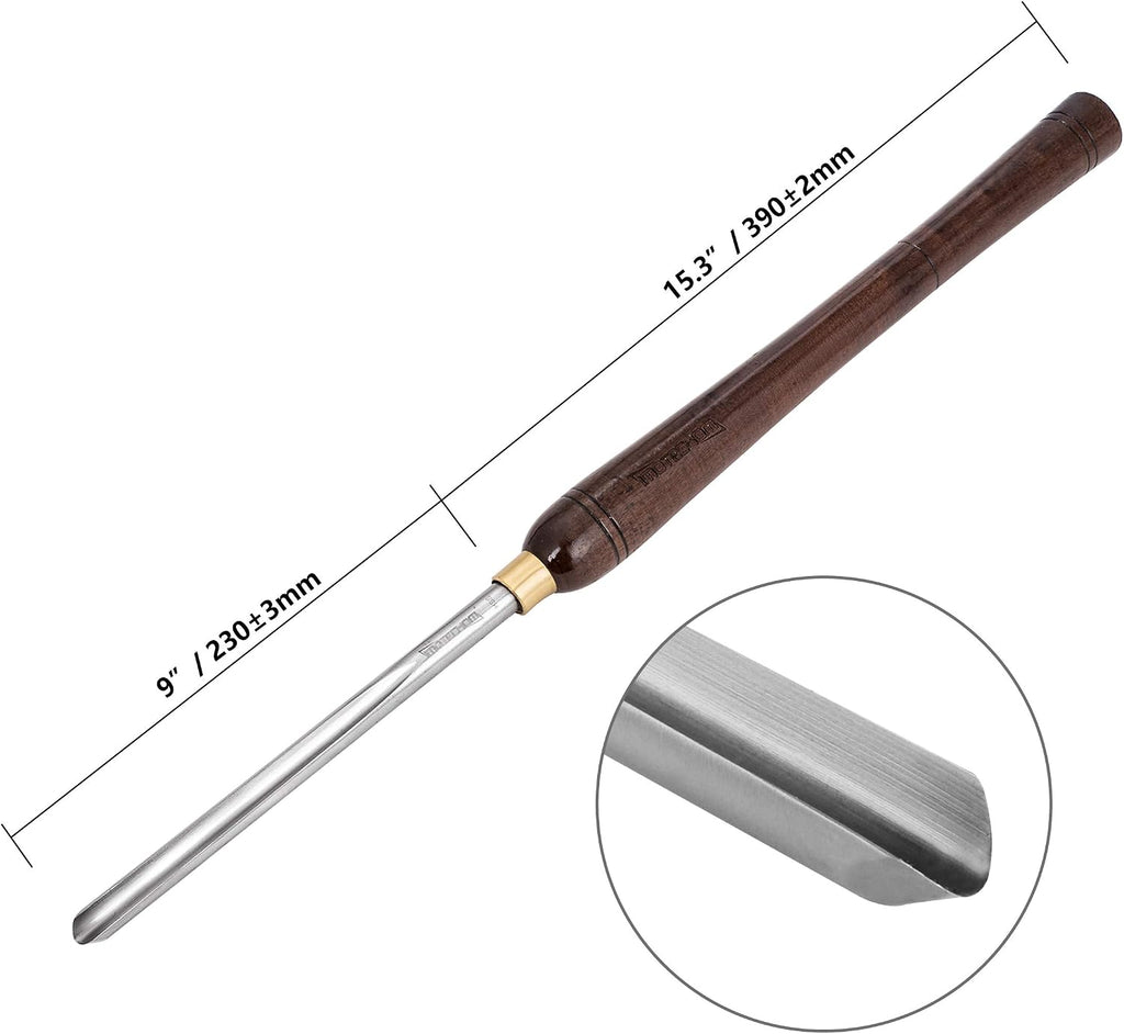 1/2" HSS Bowl Gouge Wood Turning Lathe Tools for Woodworking | Pre-sharpened 9" high speed steel blade with 15.3"