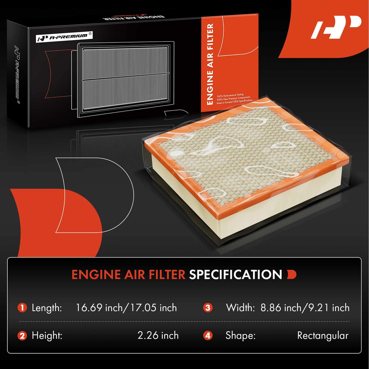 A-Premium 2-PC Engine Air Filter Compatible with Chevrolet & GMC