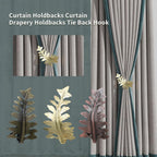 4PCS Curtain Holdbacks Vintage Leaf Shaped Curtain Drapery Tie Back