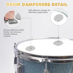 Drum Accessories Set: 30 Drum Dampeners Gels + 2 Drum Keys