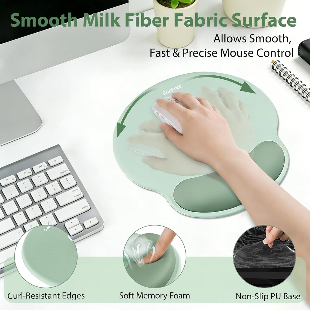 Mouse Pad and Keyboard Wrist Rest, 3-in-1 Gel Memory Foam Ergonomic Mouse Pad with Wrist Rest Set,Gaming Mousepad Arm