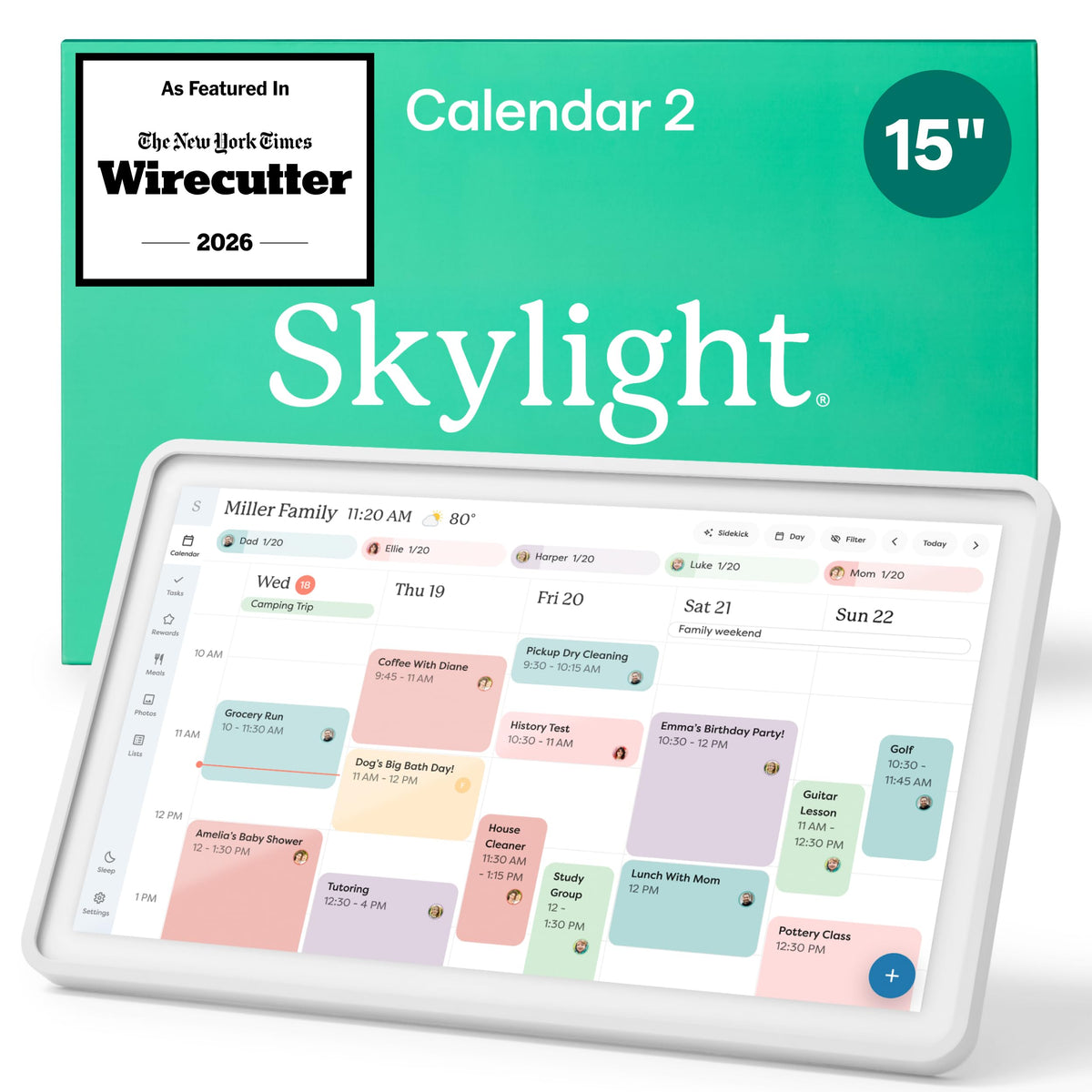 Calendar 2 – 15" Touchscreen Digital Calendar, Classic, White