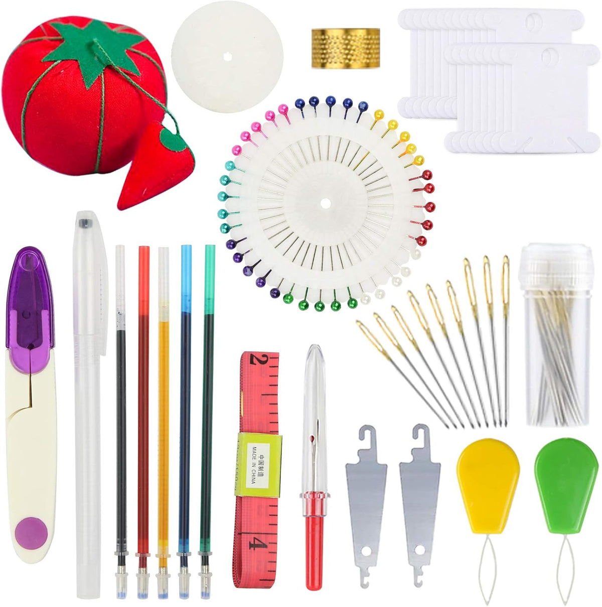 Embroidery Kit 215 Pcs,100 Colors Threads,5 Pcs Embroidery Hoops,3 Pcs Aida Cloth,40 Sewing Pins,Cross Stitch Tools