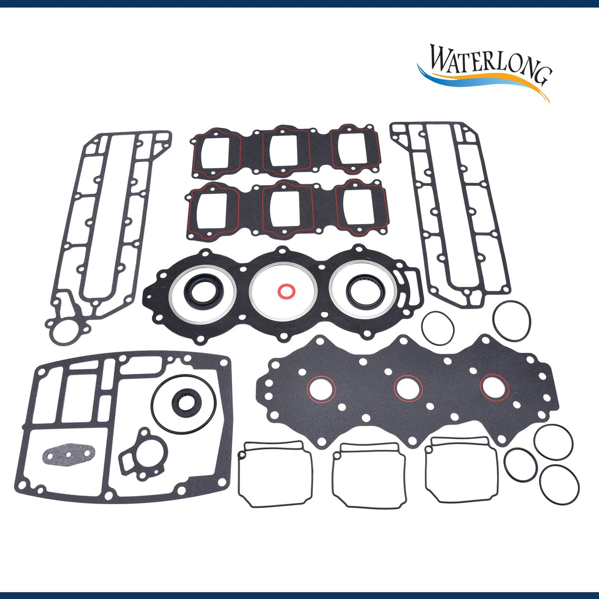 WATERLONG 6H3-W0001-02 Power Head Gasket Kit Replace for Yamaha Outboard 60HP 70HP 1994-2009 2 Stroke