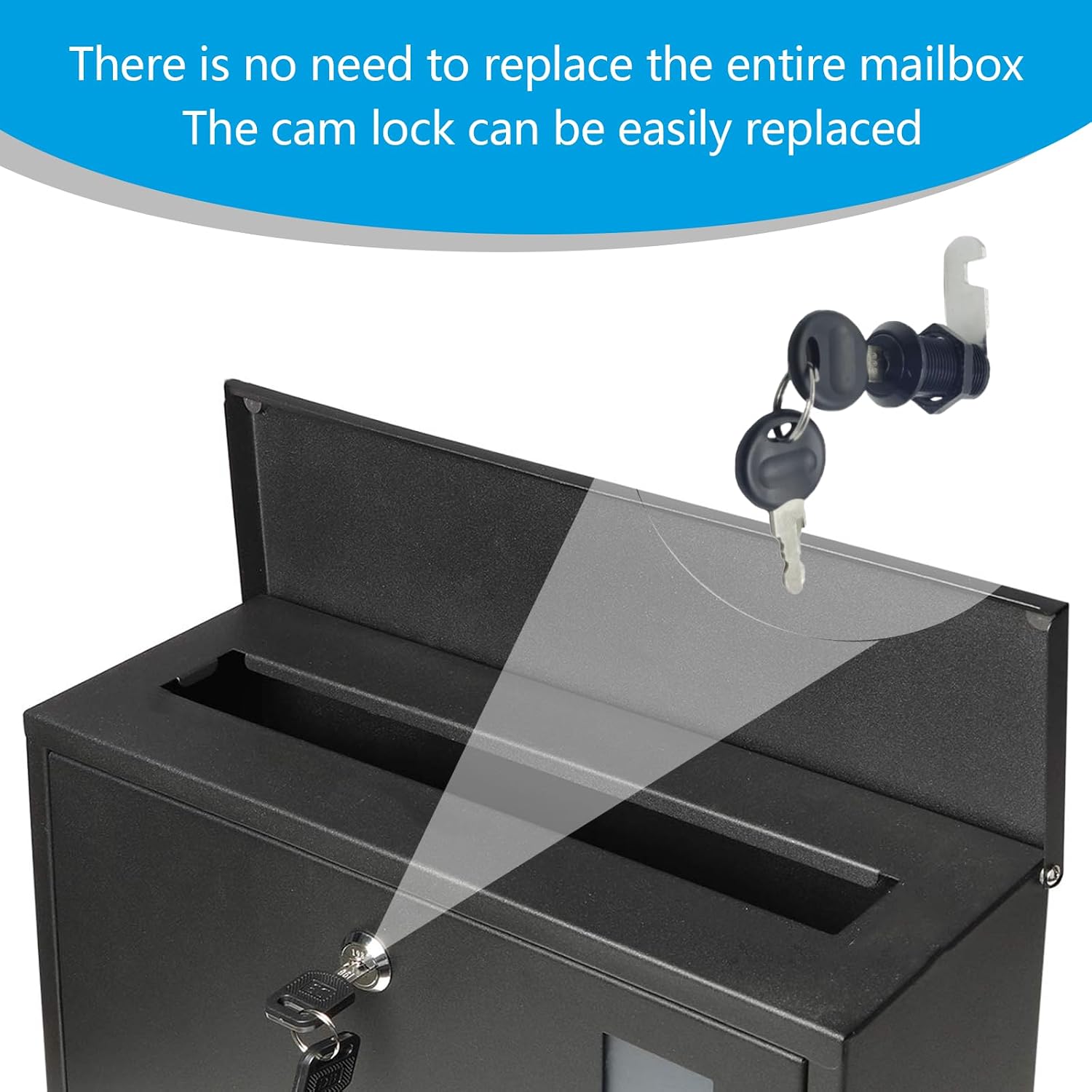 1-1/8"(Black) Cabinet Cam Lock Keyed,for Cabinet Desk Drawers, RV Box, Trailer, Full File Drawer Mailbox RV Storage