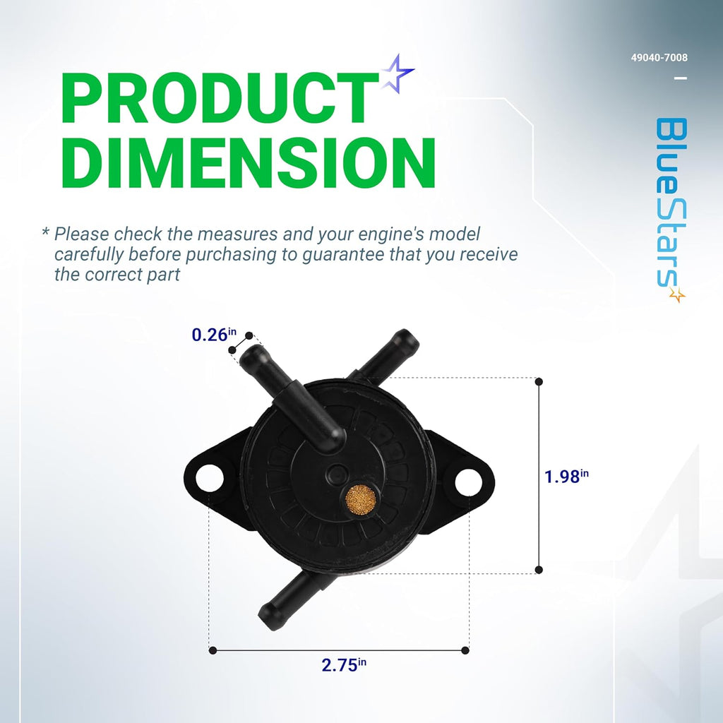 BlueStars 49040-7008 49040-0770 MIU12470 Fuel Pump - For Kawasaki