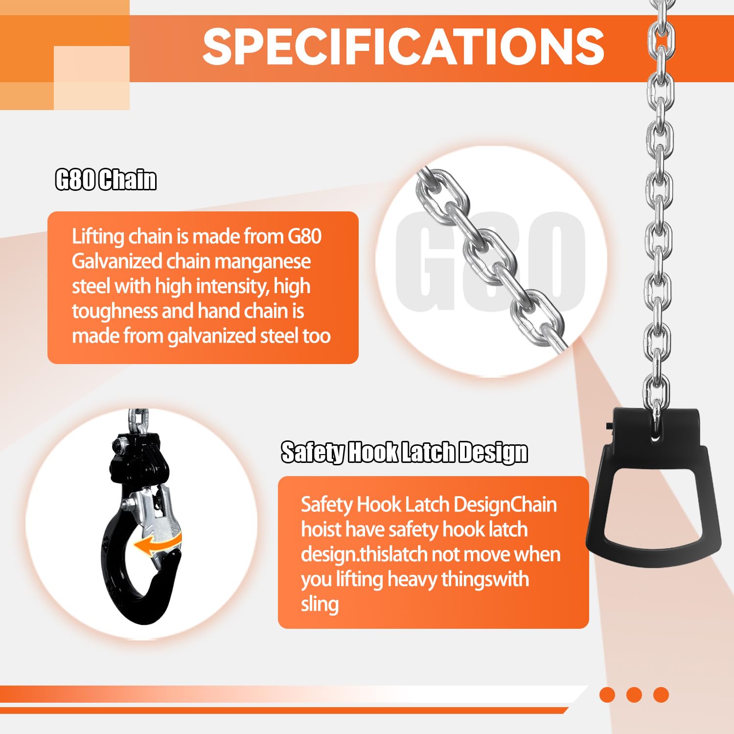 Mini Lever Chain Hoist 1/4 Ton - 550lbs Capacity, 10ft Lift, Safety Hooks - Portable Manual Hoist for Garages