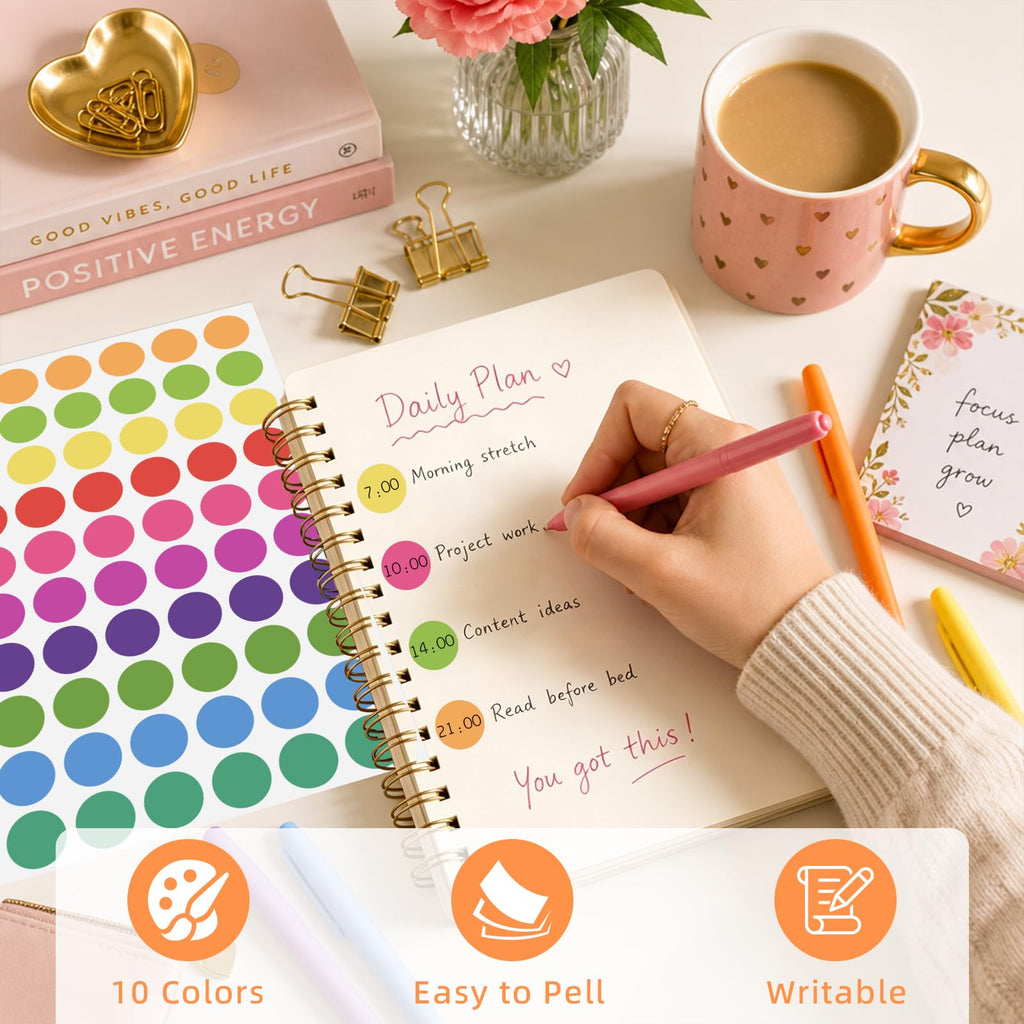 4480 PCS Dot Stickers, 3/4 Inch Round Color Coding Labels