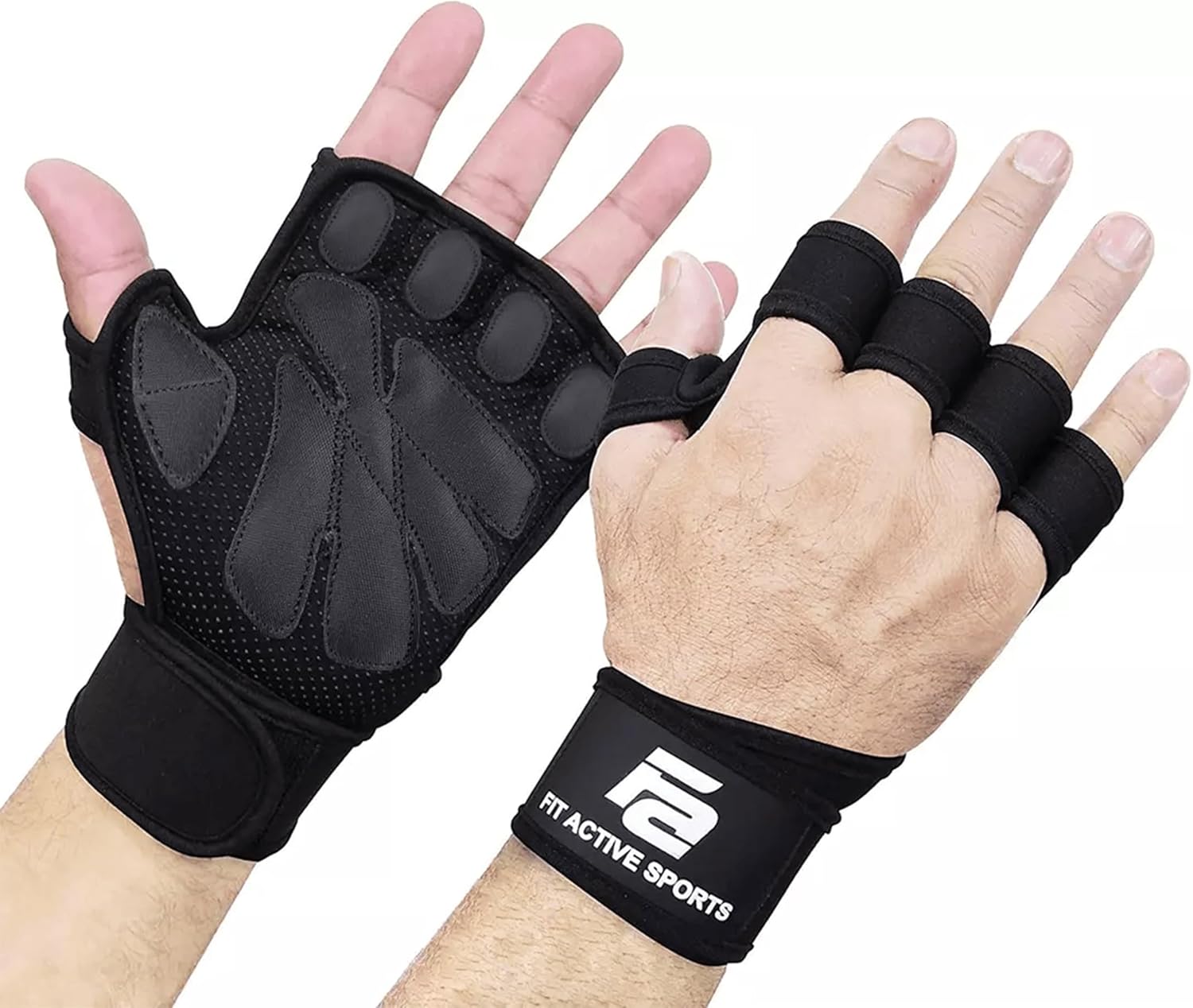 New Ventilated Weight Lifting Workout Gloves with Built-in Wrist Wraps for Men and Women - Great for Gym Fitness
