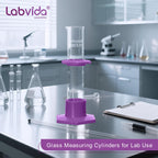 Labvida 4pcs 100ml Graduated Cylinders, 3.3 Borosilicate Glass, LVE004