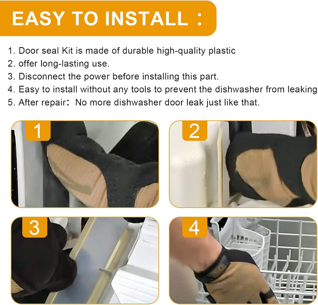 154827601 for Frigidaire Dishwasher Door Gasket Seal Replacement Kit