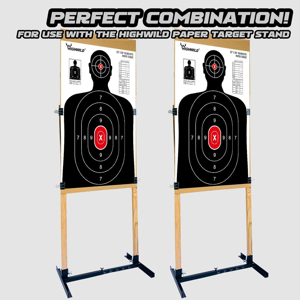Shooting Range Silhouette Paper Target - 23X35 Inches - Suitable for Handguns, Rifles, Airguns, BB Guns
