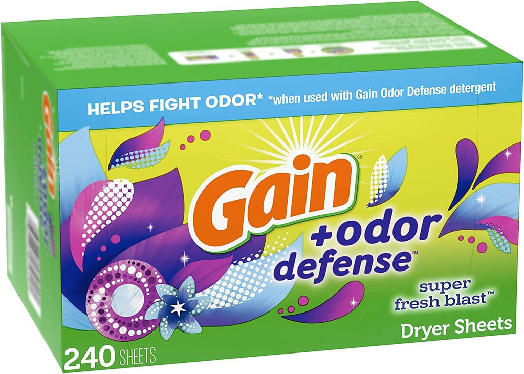 Dryer Sheets Plus Odor Defense, Super Fresh Blast Scent, 240 Count, Helps fight static and odor, laundry sheets