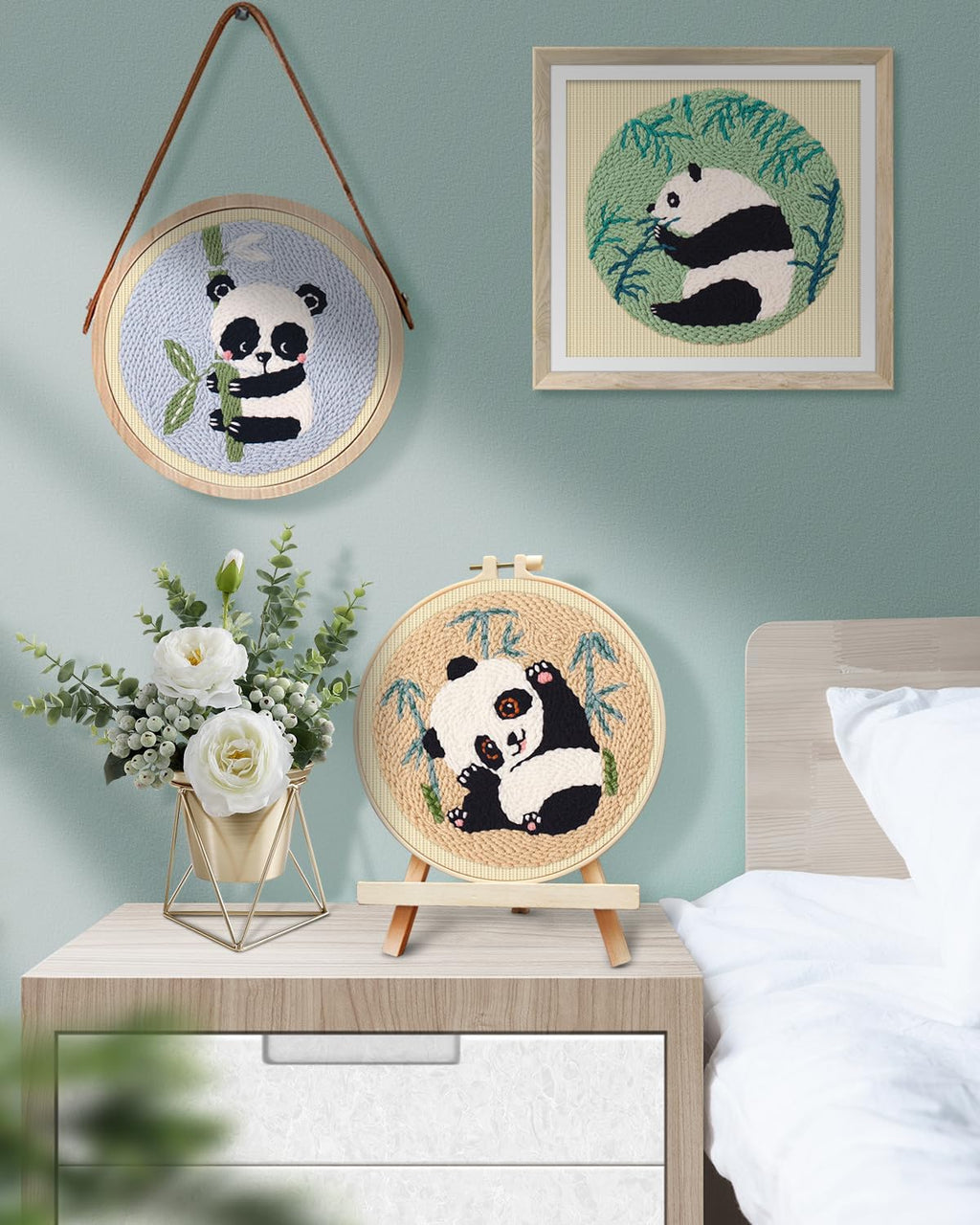 Punch Needle Kits, Panda Punch Embroidery Kits for Adults