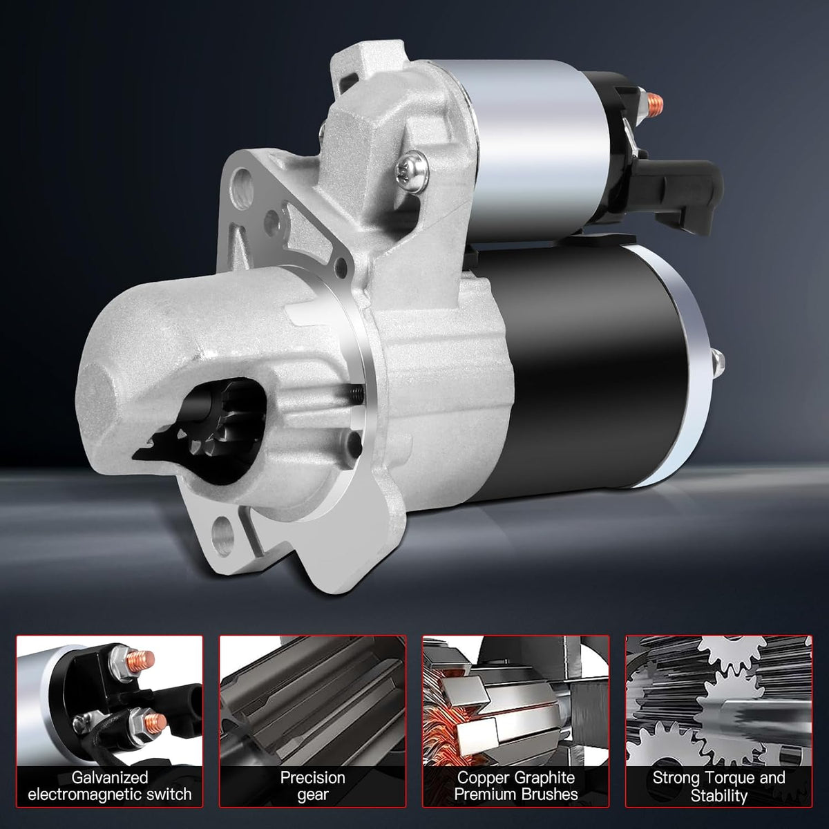 Starter Motor for Chevy Traverse 09-17, GMC Acadia 07-16, Buick Enclave Lacrosse, Cadillac SRX XTS STS, Impala 12-20, Pontiac Saturn Suzuki 3.0L 3.6L V6 Engine OE#: 12645298