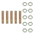 uxcell 5Pcs 1/4IP 0.6" Lamp Pipe Nipples with Lock Nut 1/4-18 Threaded