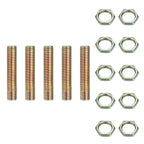 uxcell 5Pcs 1/4IP 0.6" Lamp Pipe Nipples with Lock Nut 1/4-18 Threaded
