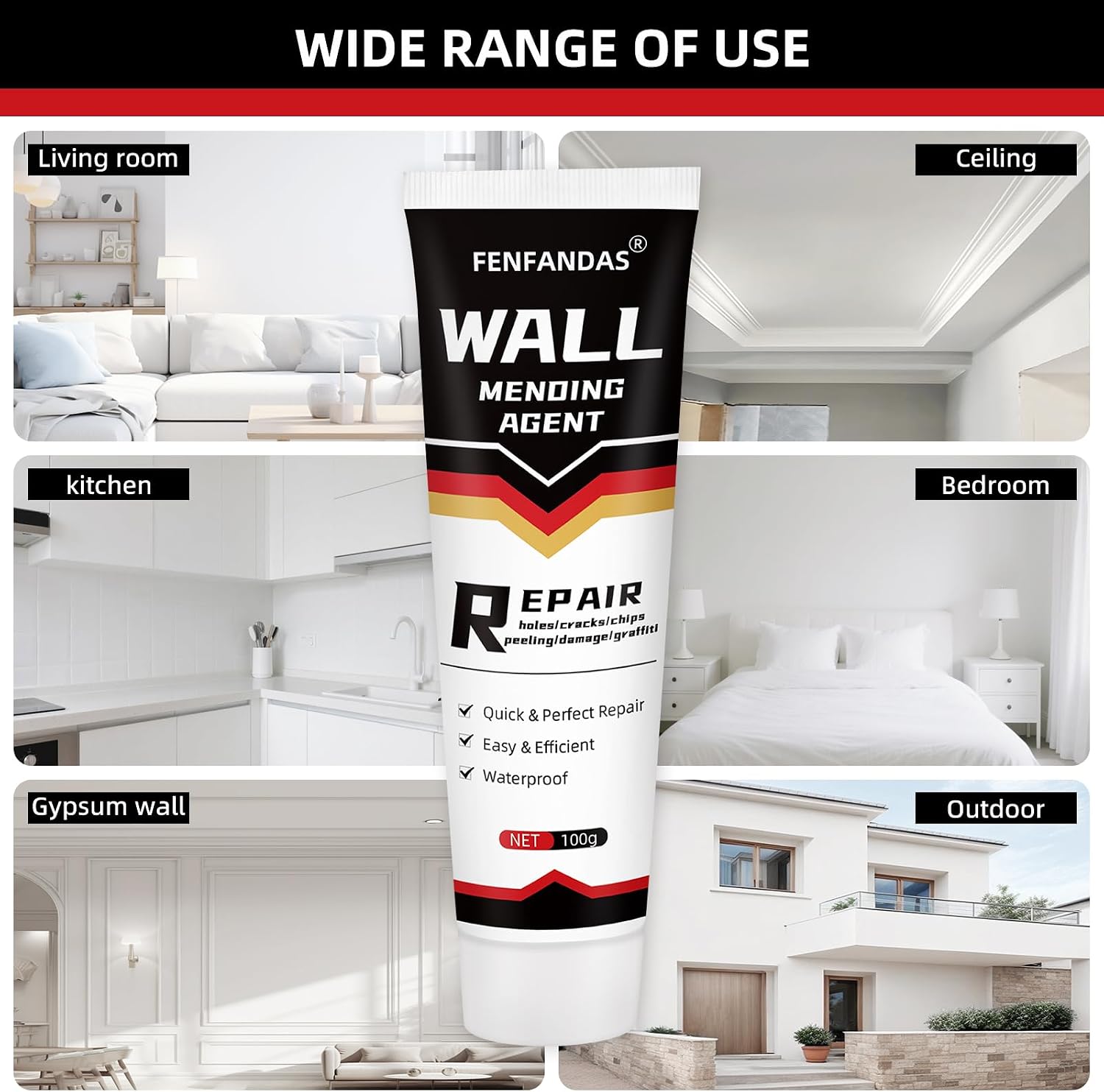 Drywall Repair Kit, Drywall Hole Patch Repair Kit Spackle Wall Repair Kit | Drywall Putty for Filling Holes and Creak
