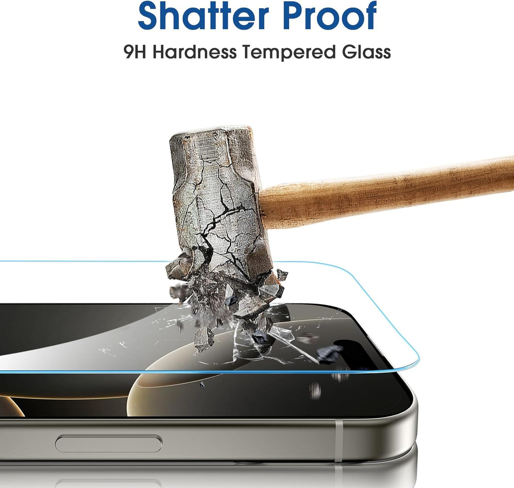 Auto-Alignment OneTouch for iPhone 16 Pro [6.3''] Screen Protector + Camera Lens Protector, Tempered Glass, 30