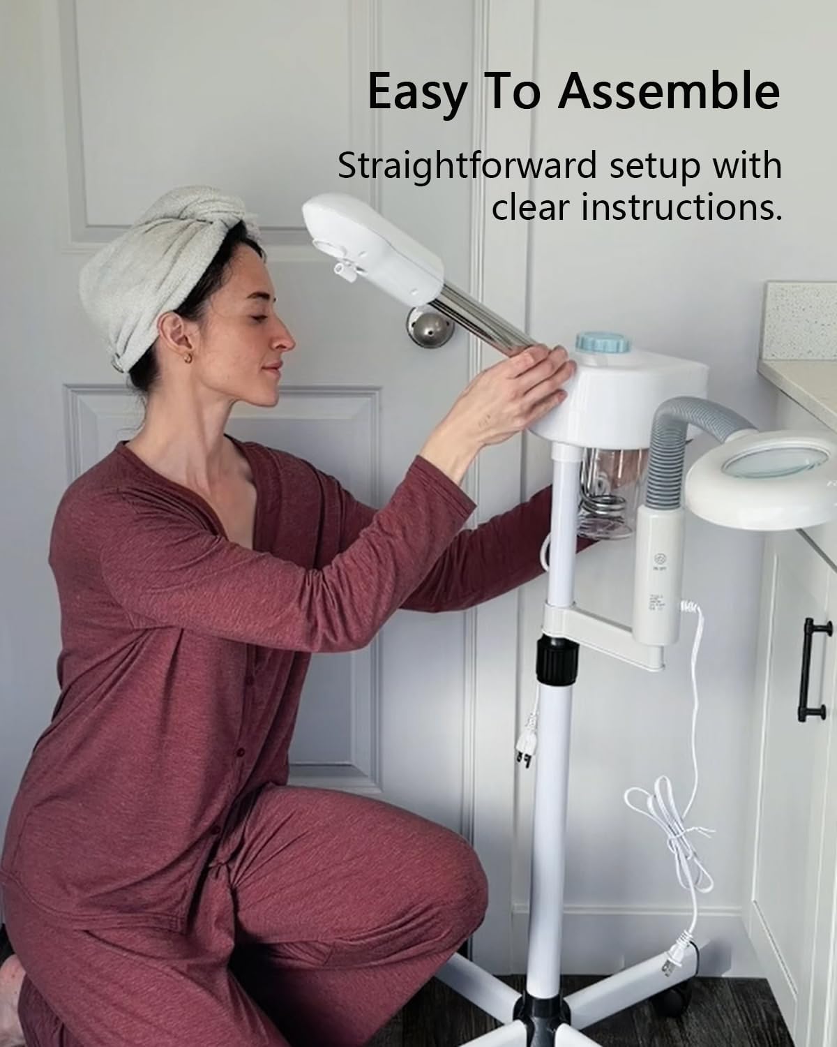 Professional Facial Steamer with 5X LED Magnifying Lamp 2 in 1 | Esthetician Face Steamer for Facial Deep Cleansing