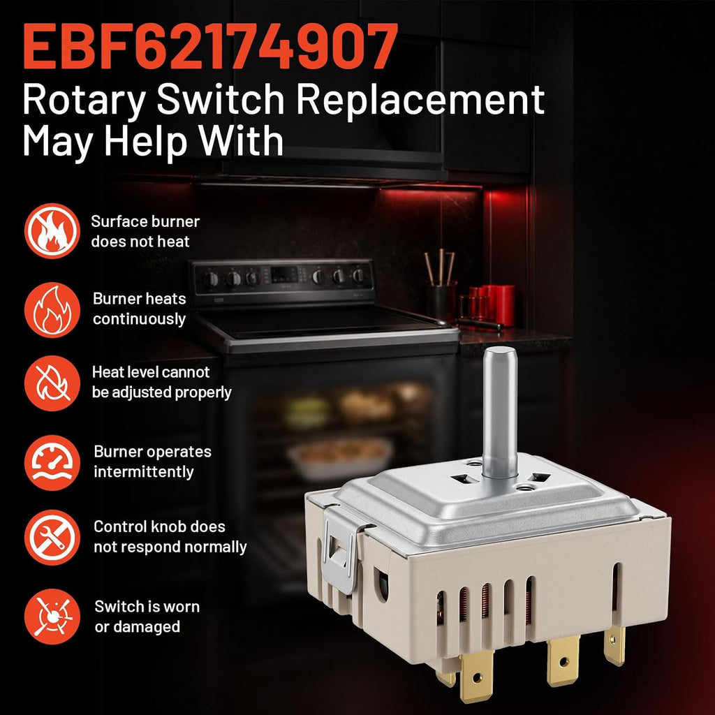 LREL6323S LREL6325F LDE4413ST Infinite Switch Stove Replacement EBF62174907