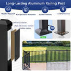 3 Pack 39in x 2in Modular Aluminum Deck Railing Post for Deck