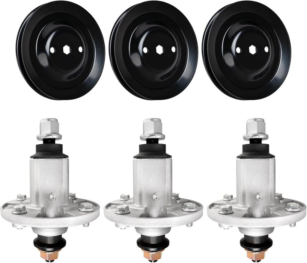 GY20454 Spindle Assembly with GX21381 Pulley for 54" Mower Deck, Compatible with John Dee-re D170 E180 LA150 LA175