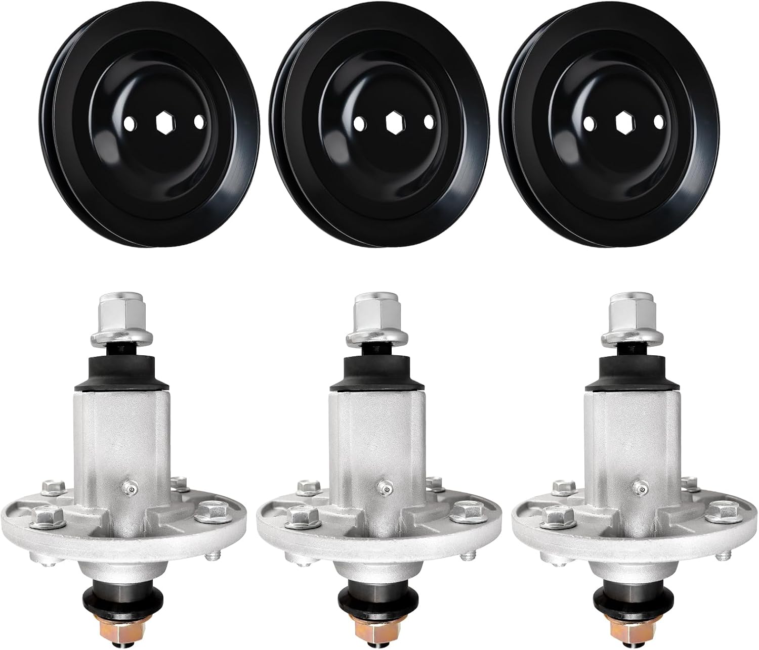 GY20454 Spindle Assembly with GX21381 Pulley for 54" Mower Deck, Compatible with John Dee-re D170 E180 LA150 LA175