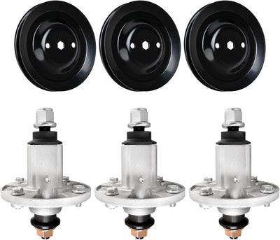 GY20454 Spindle Assembly with GX21381 Pulley for 54" Mower Deck, Compatible with John Dee-re D170 E180 LA150 LA175