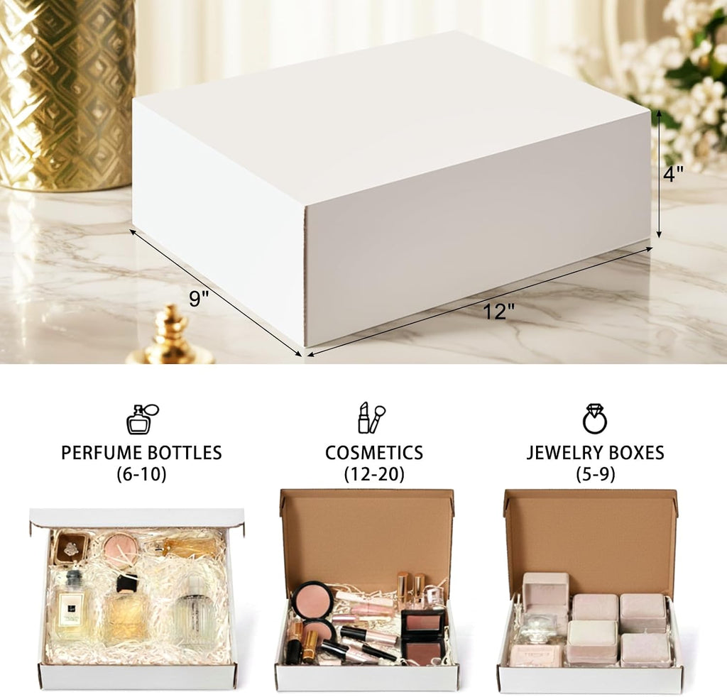 Shipping Boxes, White Corrugated Cardboard Boxes Literature Mailer Boxes Gift Boxes Small Boxes for Shipping Wrapping