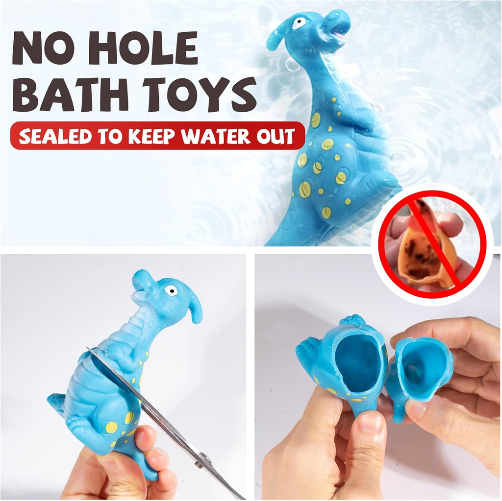 Dinosaur Bath Toys for Toddler, No Hole Baby Bathtub Shower Water Pool Toys