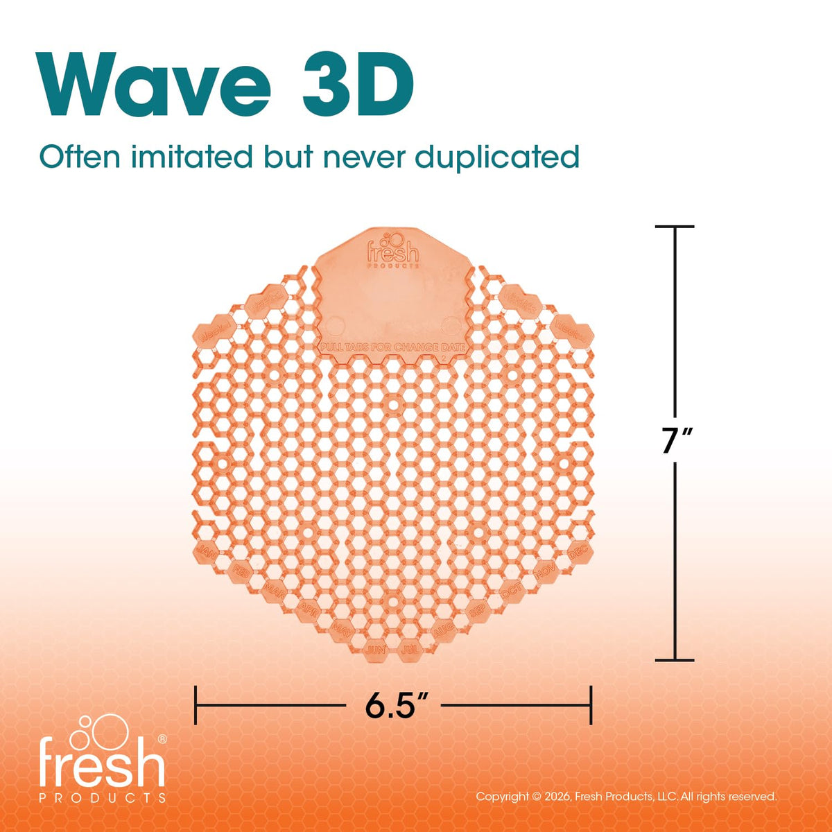 Wave 3D Urinal Screen Deodorizer, Mango, 10 packs