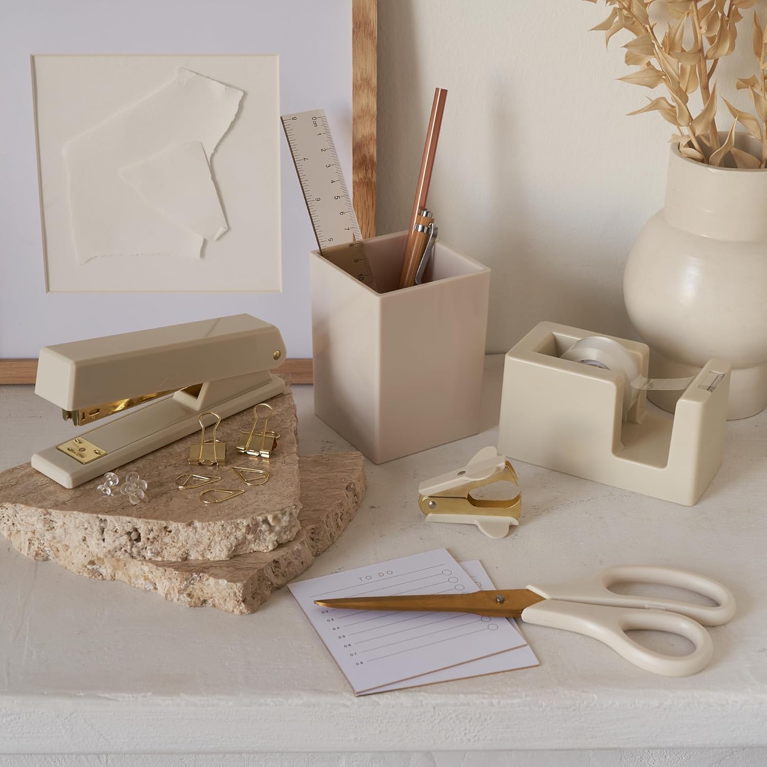 Aesthetic Desk Accessories Set - A Complete Desktop Organizer Set For Women Enhances Any Office Decor - An Office