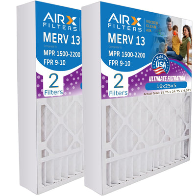 16x25x5 Furnace & AC Filter MERV 13 Health for Bryant/Carrier