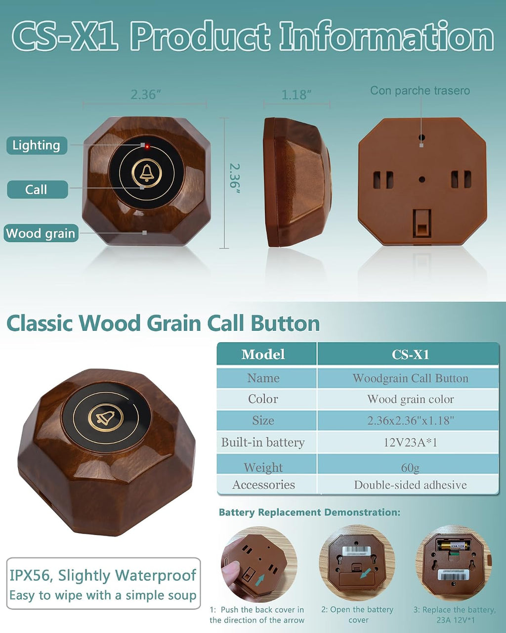Restaurant Pager System Table Call System with 15 Call Buttons