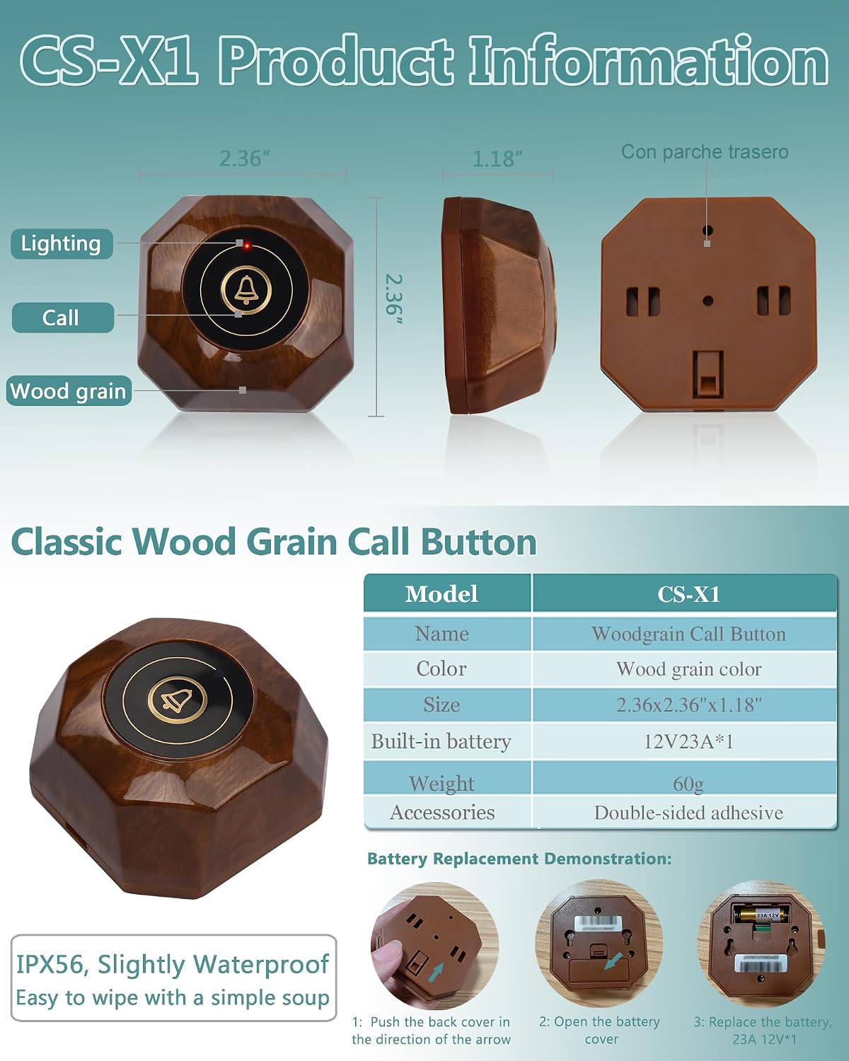 Restaurant Pager System Table Call System with 15 Call Buttons