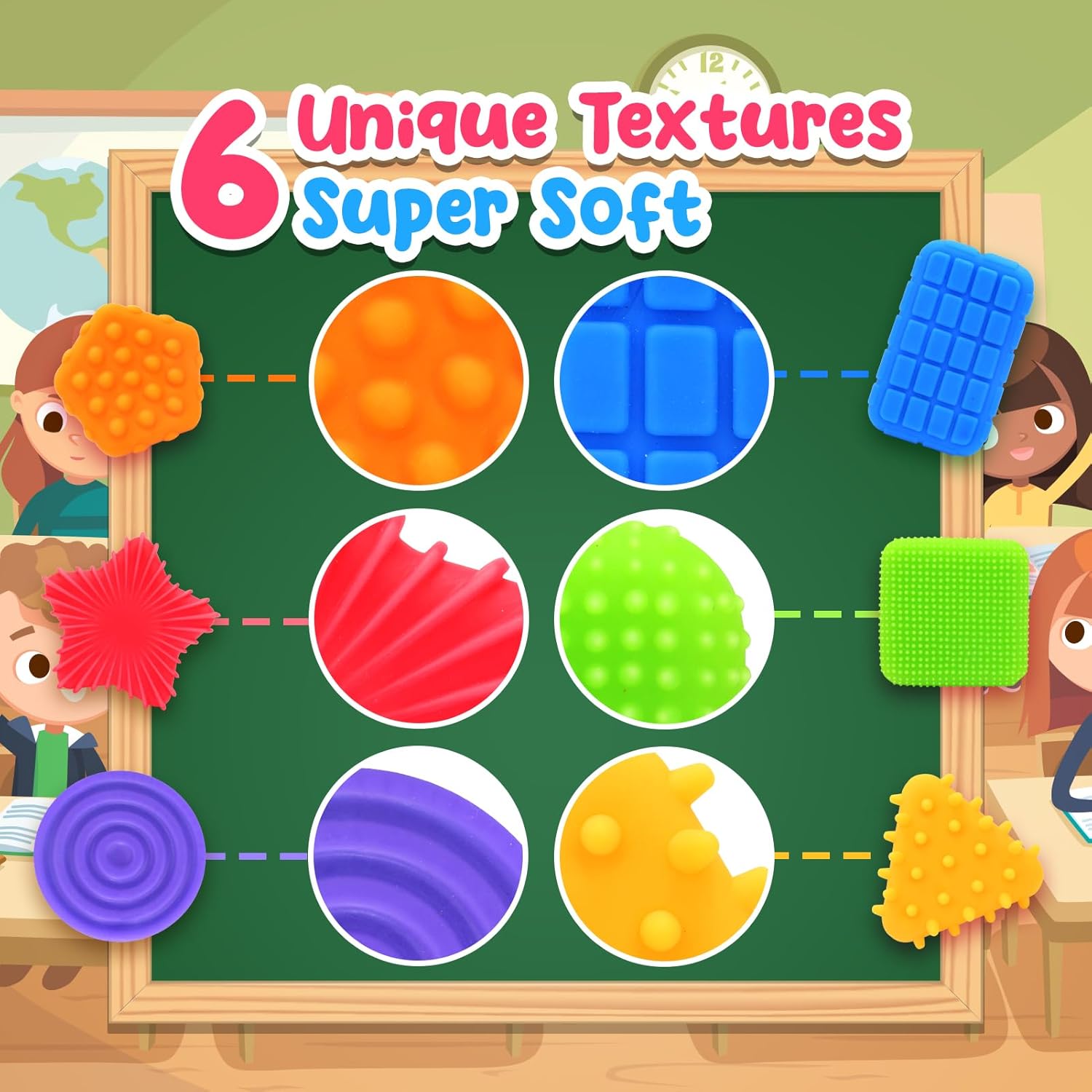 Squishy Sensory Toys for Kids Toddlers: Soft Textured Fidget Toy for Autism | Sensory Fidget Toys for ADHD Children