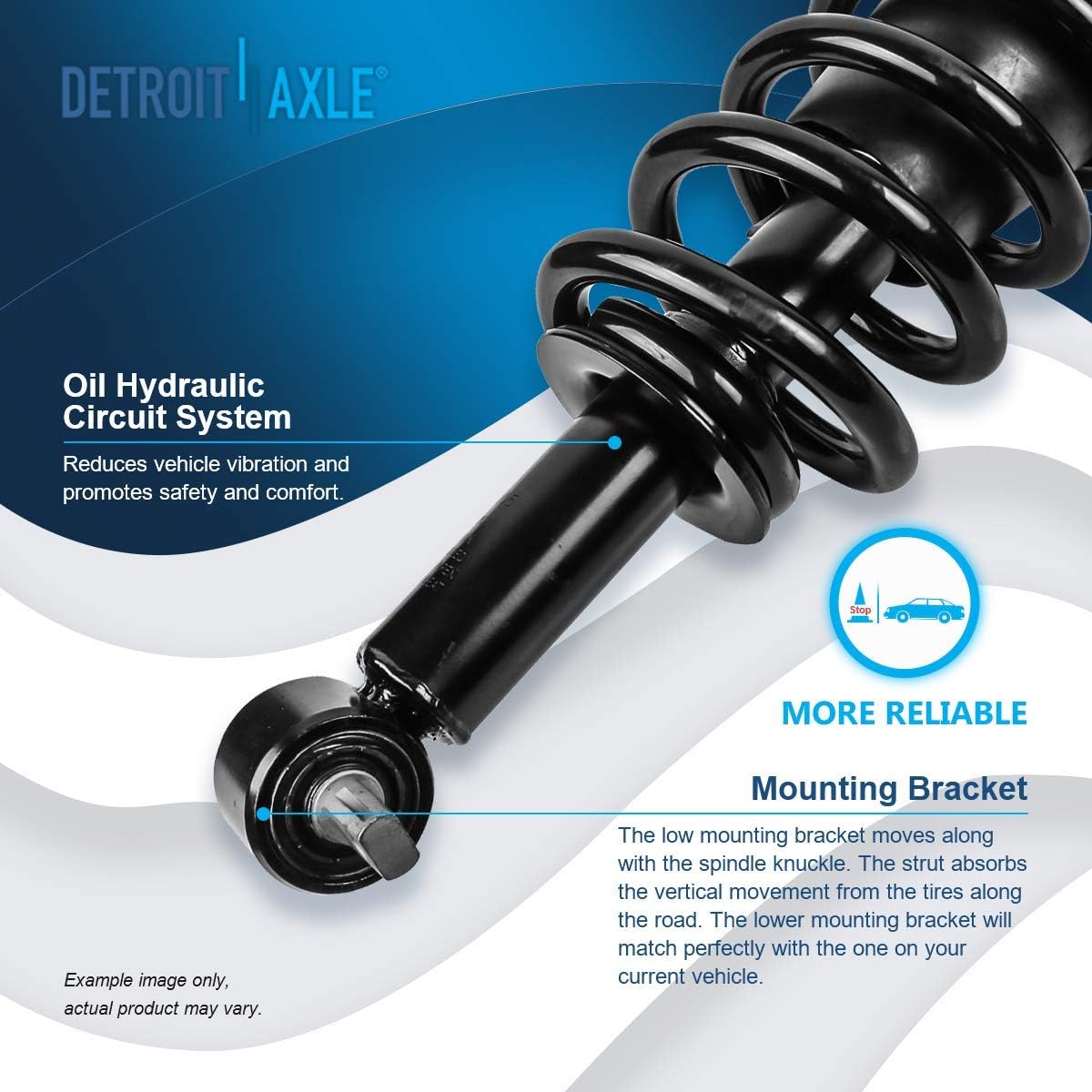 Detroit Axle - 2 Front Struts for 2007-2013 Chevy Silverado GMC Sierra 1500
