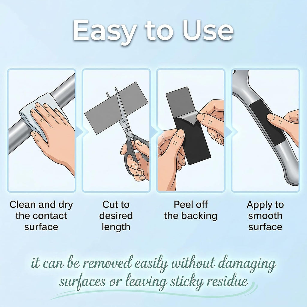 Rubber Grip Tape, Waterproof Anti Slip Tape with Strong Adhesive Back