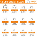 312Pcs Retaining Ring Kit with E-Clips (2.0-15mm) & C-Clips (M7-18) 304 SS