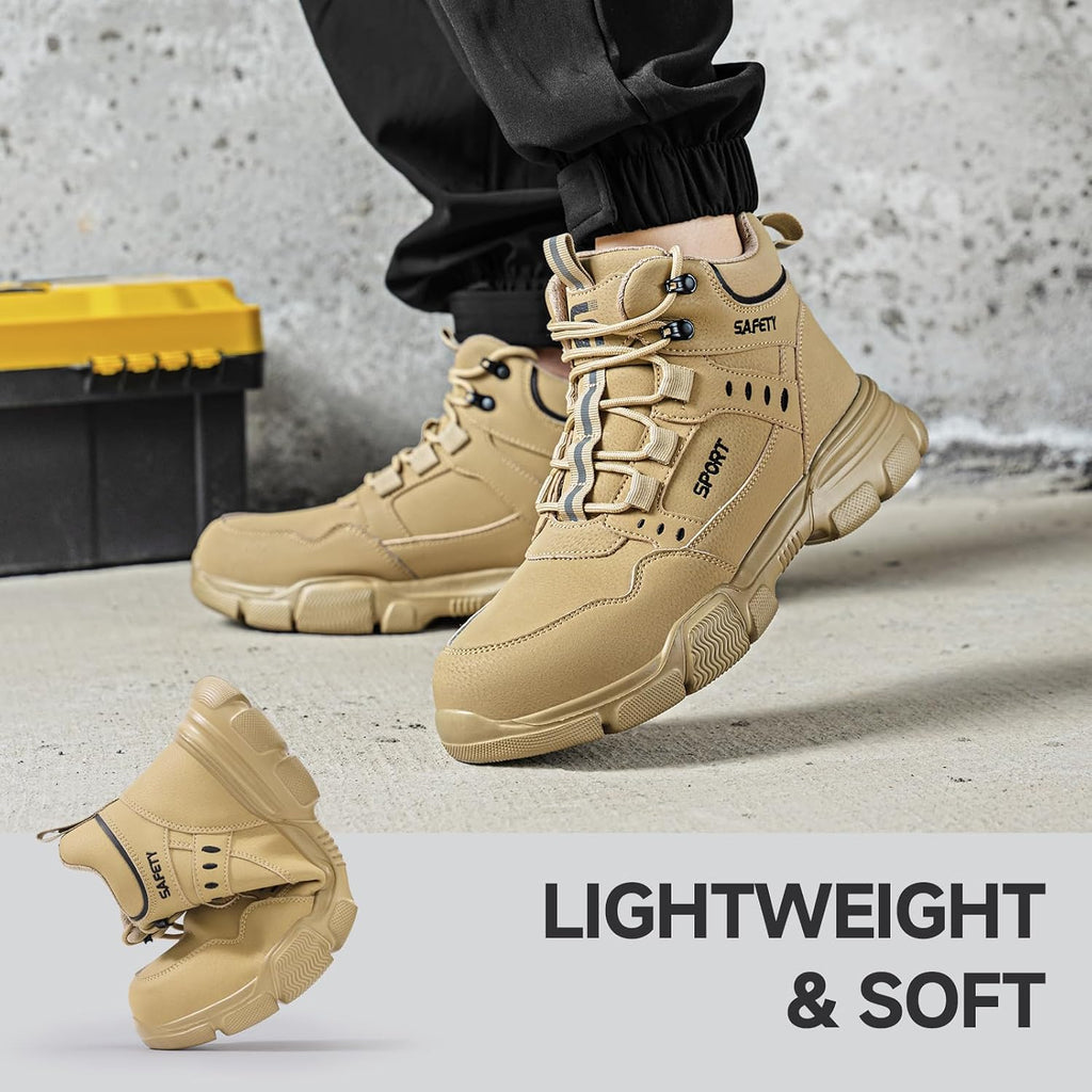 Steel Toe Boots for Men Lightweight Men's Safety Work Boots | Impact-Resistant,Puncture-Resistant Safety