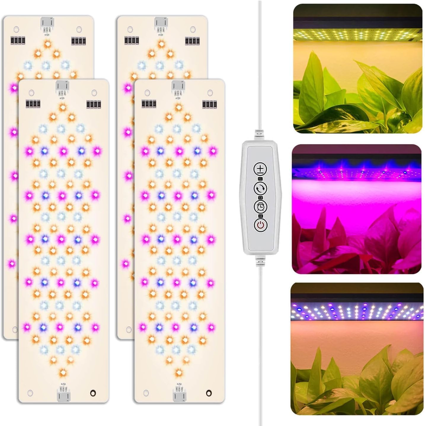 Grow Lights for Indoor Plants 40W Ultra-Thin Panel Plant Grow lamp 11.8 Inch Warm White Light & Red Blue Light Full