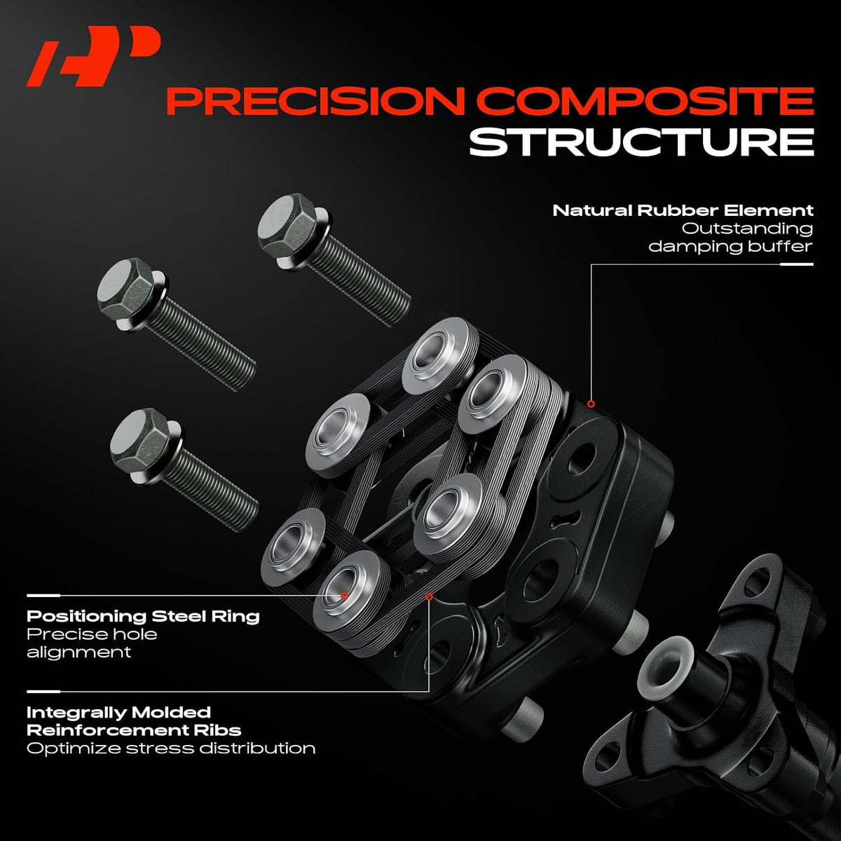 A-Premium Drive Shaft Coupler Flex Joint Propshaft Coupling with Bolts