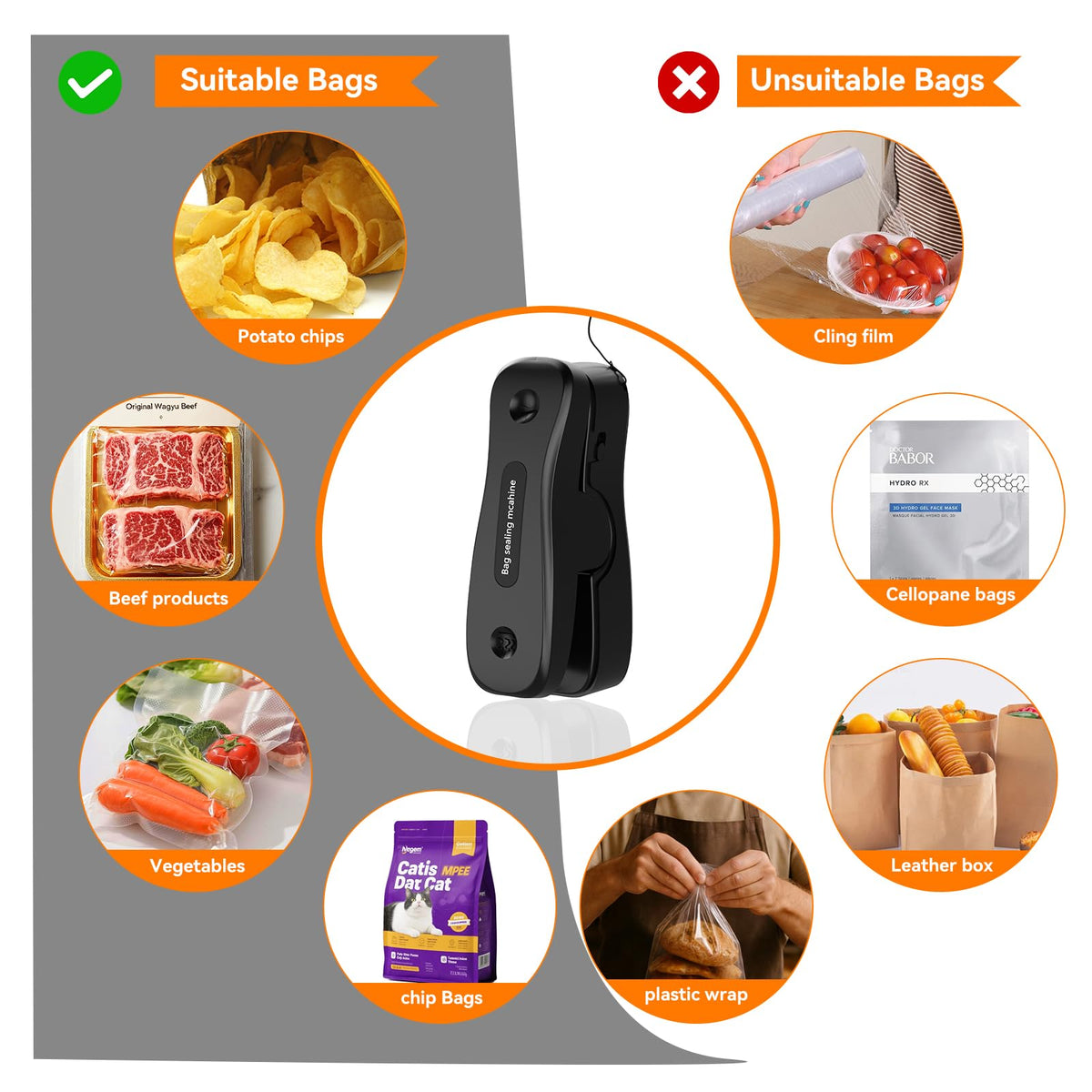 Upgraded Mini Bag Sealer, USB Rechargeable Chip Bag Sealer