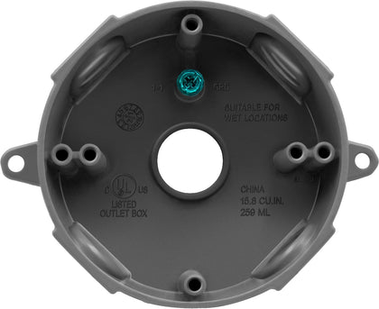 4” Diameter Round Weatherproof Outlet Box with Five 3/4-in Threaded Outlets, Round Outdoor Electrical Box, 5 Holes