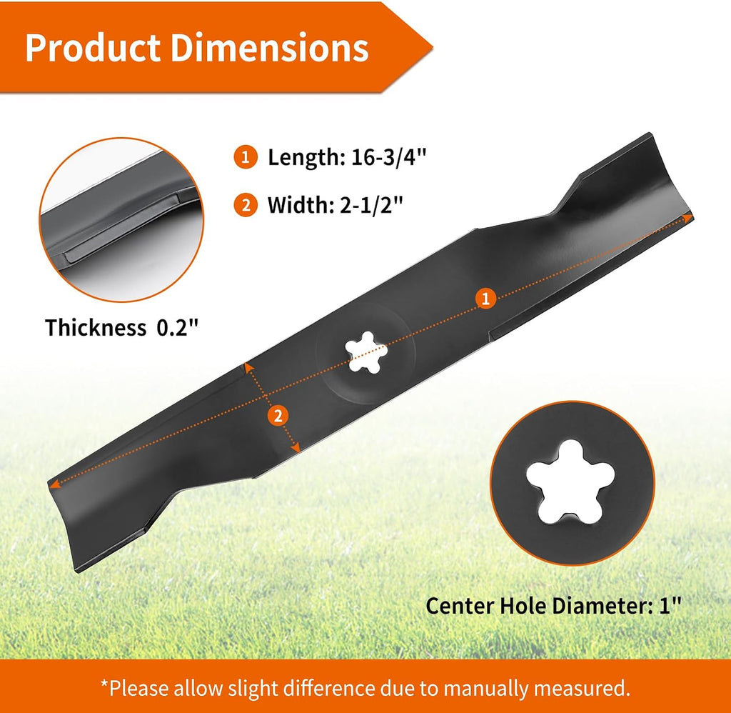 48" Deck Mower Blades 180054 for Hus qvarna YTH24V48 YTH2348 YTH22K48 YTH23K48 Z248, High Lift Blades Replace for 173920 532180054 539107519, 3 Pack