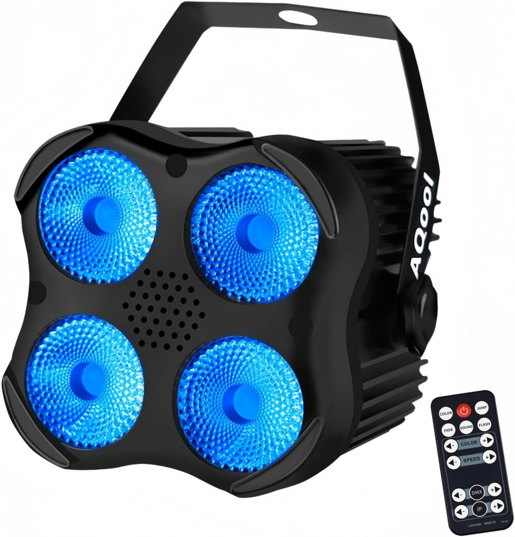 Stage Par Lights, RGBW 4-in-1 LED Par Light Stage Lights DMX | Sound Activated, Remote Control, Multi Modes, Strobe &