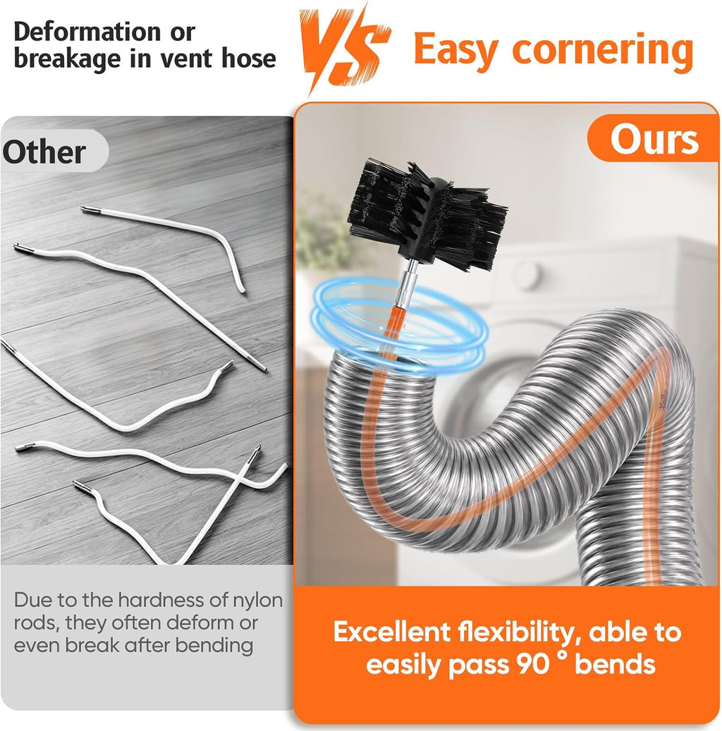 17FT One-Piece Flexible Shaft Dryer Vent Cleaner Kit