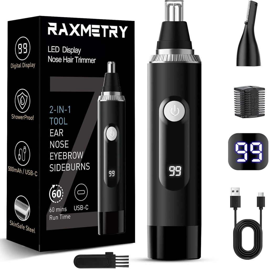 Nose Hair Trimmer for Men and Women,2026 Professional Painless IPX7 Waterproof Eyebrow & Facial Hair Trimmer,USB