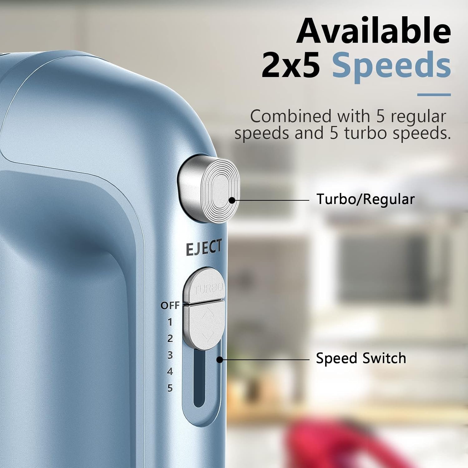 Hand Mixer Electric, 450W Kitchen Mixers with Scale Cup Storage Case, Turbo Boost/Self-Control Speed + 5 Speed +